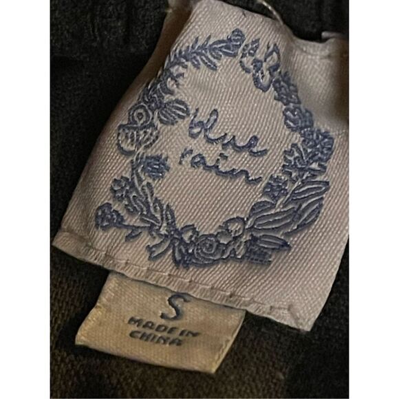 Blue Rain Army Green size S linen blend wide leg capris - Picture 4 of 6